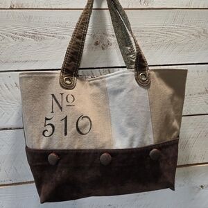 Upcycled Two-Tone Tote Bag / Purse